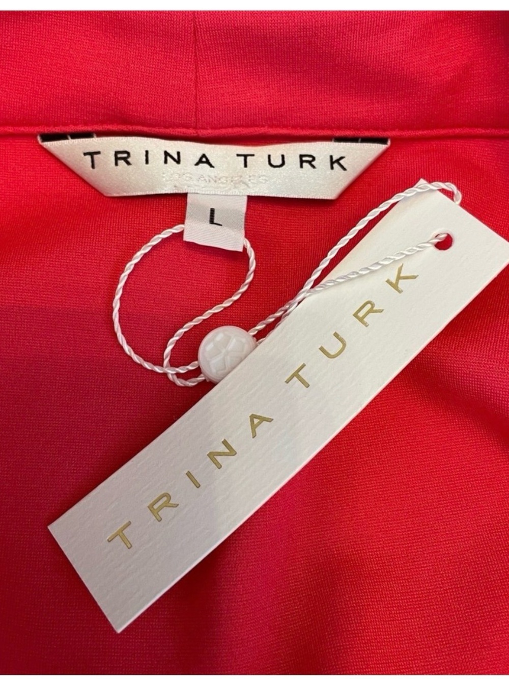 NWOT TRINA TURK AQUATA TOP IN PINK SAPPHIRE - Picture 8 of 9